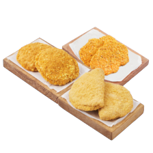 Boeren gehaktschnitzel, satéschnitzel of kipschnitzel smeltkaas
